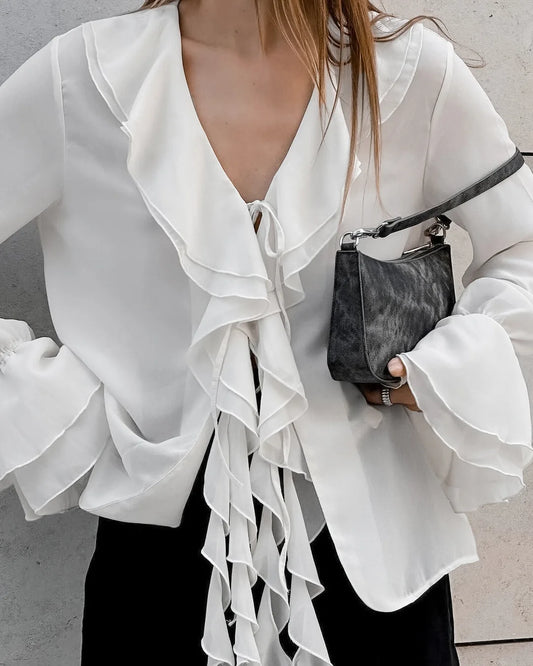 Ruffled White Shirt